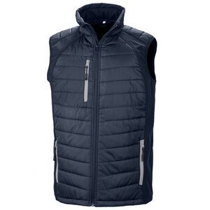 Result Genuine Recycled Unisex Adult Compass Softshell Padded Vest / Navy/Gray